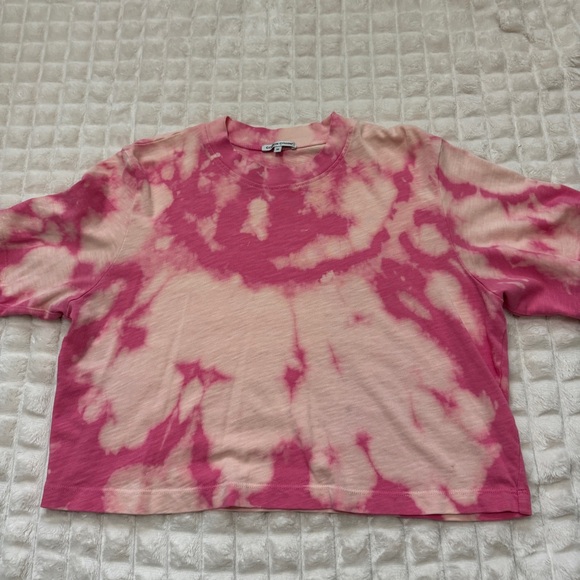 Cotton Citizen Medium Tokyo Tee Pink Tie-Dye Crop T-Shirt Oversized Cropped - Picture 3 of 7